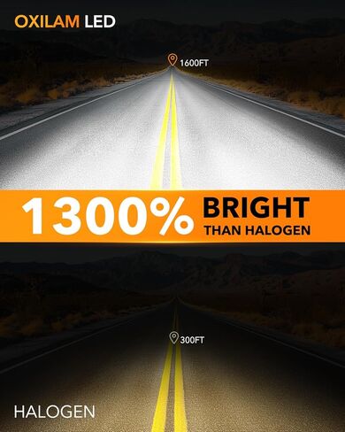 لمبة إضاءة LED OXILAM H11B، سطوع 1300% 6500K أبيض، عمر 60,000 ساعة، قابس مباشر 5 دقائق، IP68، ضوء ضباب مضاد للوميض متوافق مع شاحنات السيارات وسيارات الدفع الرباعي، حزمة من 2 in Kuwait