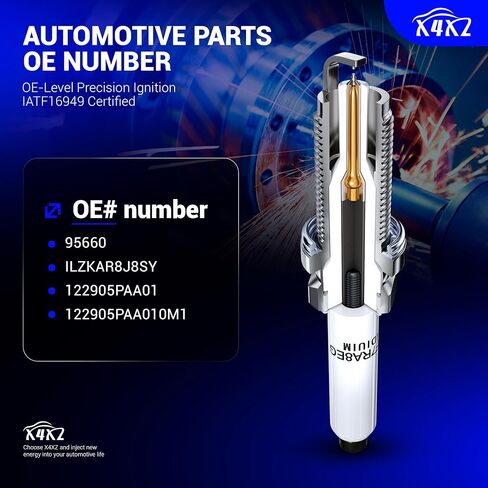 4 قطع 95660 شمعات إشعال إيريديوم مزدوجة لـ 17-25 Honda Civic CR-V، 15-24 فولفو S60 S80 S90 V60 V90 XC40 XC60 XC70 XC90، 24-25 Acura Integra، 20-21 Polestar Polestar 1 استبدال # ILZKAR8J8SY 122905PAA01 in Kuwait