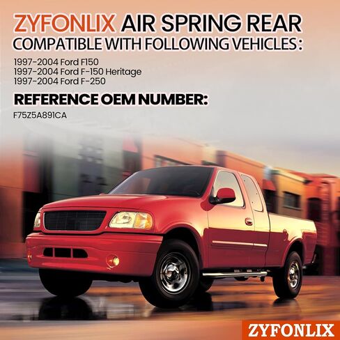 حقيبة زنبركية للتعليق الهوائي الخلفي متوافقة مع 1997-2004 F150، 1997-2004 F-150 Heritage، 1997-2004 F-250، رقم OEM F75Z5A891CA in Kuwait