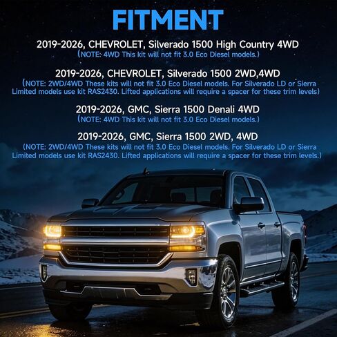 طقم تعليق أكياس الهواء الخلفية Just-V لـ 2019-2026 Chevy Silverado GMC Sierra 1500، 5000 رطل من أكياس الهواء لتسوية الحمل للشاحنات، بديل لمجموعة Firestone Ride Rite 2609 in Kuwait