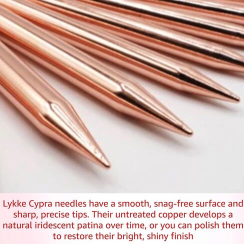 Lykke Cypra 3.5 بوصة. المجموعة الأساسية مقاسات الولايات المتحدة 3، 4، 5، 6، 7 إبر حياكة دائرية قابلة للتبديل للرياضة، الطفل، DK، خيوط صوفية خفيفة، نحاس، 3 أسلاك دوارة، حقيبة من جلد الغزال النباتي البني، حقيبة مشروع in Kuwait