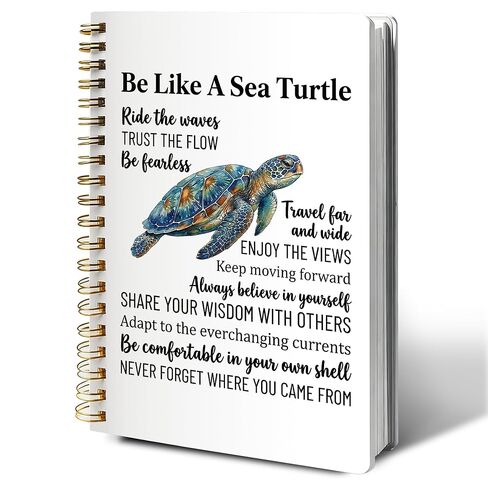 XYMBF Sea Turtle Gift Notebook Journal for Women Men, Inspirational Ocean Animal Writing Diary, Be Like a Sea Turtle Motivational Gift for Marine Life Lovers, Office School Supplies 5.5x8.3 Inch in Kuwait