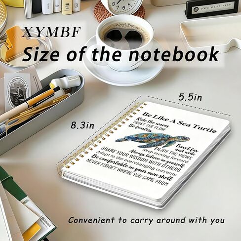 XYMBF Sea Turtle Gift Notebook Journal for Women Men, Inspirational Ocean Animal Writing Diary, Be Like a Sea Turtle Motivational Gift for Marine Life Lovers, Office School Supplies 5.5x8.3 Inch in Kuwait