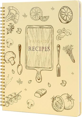 Adzt's Blank Recipe NoteBook to Write in Your Own Recipes,Full Page Sprial Hardcover Personal Recipe Organise, Recipe Journal Hold 140 Recipes (Lblue Cat) in Saudi Arabia