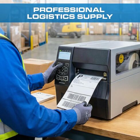 Plexon 4" x 6" Perforated Direct Thermal Labels, 3" Core, 4000 Labels - Case of 4 Rolls, 1000 Labels/Roll, Compatible with Zebra ZT230, ZT410, ZT610, ZM400, S4M, Datamax, 70GSM in Saudi Arabia