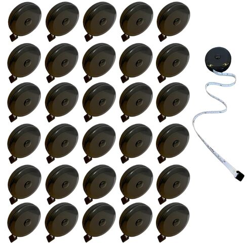Black Retractable Tape Measure 30 Pack, Bulk Soft Fabric Measuring Tape for Body Measurements, 60 Inch Small Double Sided Ruler for Sewing Tailor Craft Party Favors Gift Bags in Kuwait