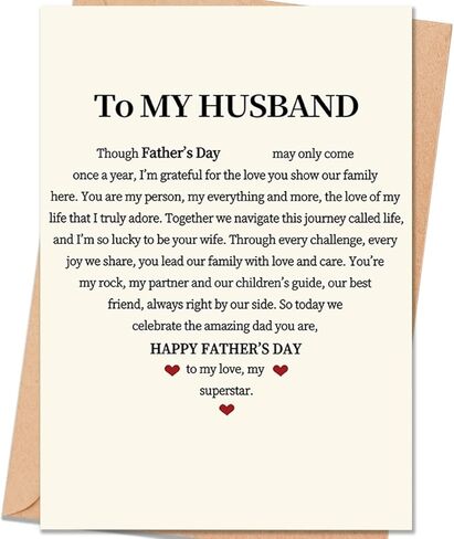 Father's Day Card Gift for Dad, Fathers Day Card from Daughter Son in Saudi Arabia