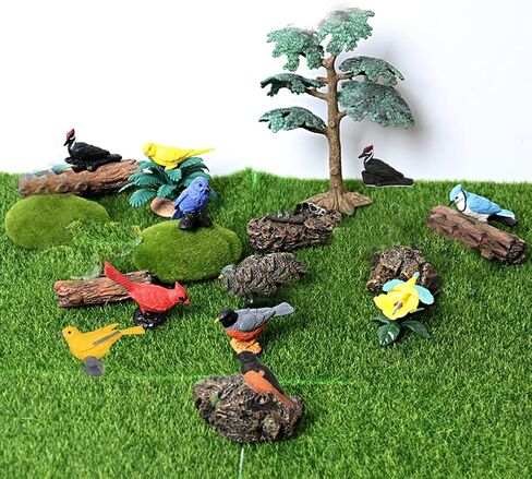 Morofme Mini Bird Figurine Birds Cake Topper 7pcs Miniature Birds Animal Figure Robin Cardinal Figurines Oriole Bird Cake Decorations for Birthday Baby Shower Party Educational Supplies in Saudi Arabia