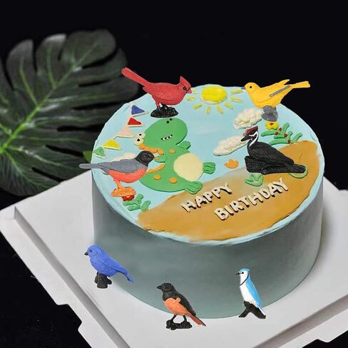 Morofme Mini Bird Figurine Birds Cake Topper 7pcs Miniature Birds Animal Figure Robin Cardinal Figurines Oriole Bird Cake Decorations for Birthday Baby Shower Party Educational Supplies in Saudi Arabia