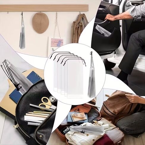 حقيبة بلاستيكية شبه شفافة غير لامعة، حقيبة تخزين مظلة محمولة قابلة لإعادة الاستخدام مع رباط قطعتين، شفافة in Kuwait