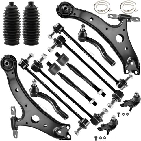 Front Lower Control Arm w/Ball Joint Fit for Toyota Camry 2007-2011 - 14 PCS Suspension Kit Tie Rod End Link K620333 K620334 K750011 K750123 K500043 K500044 ES80602 ES80603 EV800306 in Kuwait