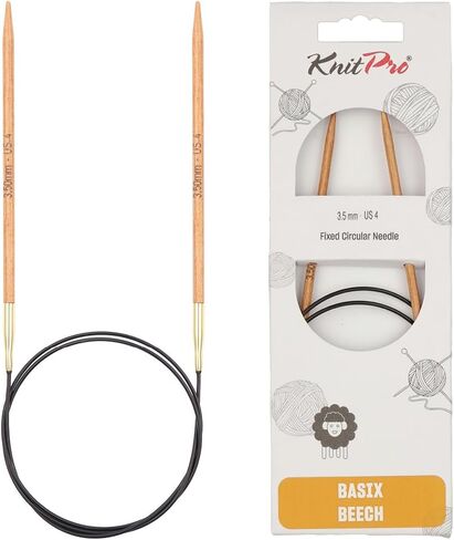 KnitPro Basix Beech Fixed Circular Needles 16" (40cm) | US Size 11 (8mm) in Kuwait