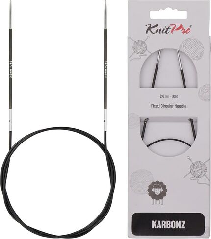 KnitPro Karbonz Fixed Circular Needle 40"(100cm) | US Size 0 (2mm) in Kuwait