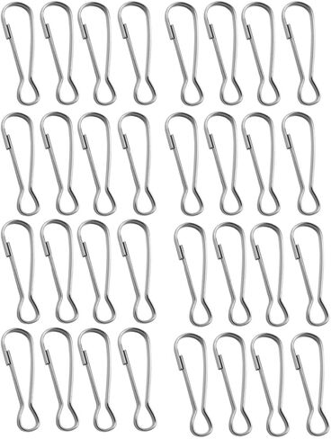 Mini Metal Spring Hooks, Tiny Stainless Steel Lanyards Snap Clip Hooks 0.59Inch, Keyring Accessory for Purse,Curtains,Jewelry Ring Craft and ID Card Key Chain Clip Parts(200Pcs) in Kuwait