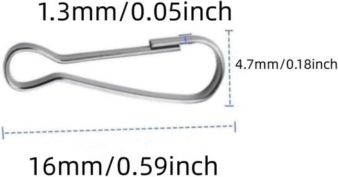 Mini Metal Spring Hooks, Tiny Stainless Steel Lanyards Snap Clip Hooks 0.59Inch, Keyring Accessory for Purse,Curtains,Jewelry Ring Craft and ID Card Key Chain Clip Parts(200Pcs) in Kuwait