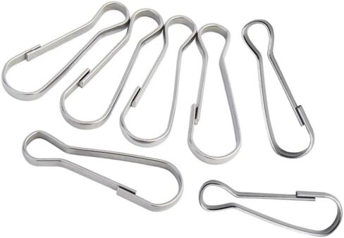 Mini Metal Spring Hooks, Tiny Stainless Steel Lanyards Snap Clip Hooks 0.59Inch, Keyring Accessory for Purse,Curtains,Jewelry Ring Craft and ID Card Key Chain Clip Parts(200Pcs) in Kuwait