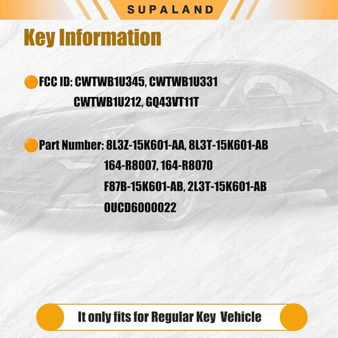 SUPALAND Key Fob يناسب Ford F150 F250 F350 Explorer Expedition 1998-2016 Ranger Escape Edge E150 Freestar/Lincoln Navigator Mazda بدون مفتاح للتحكم عن بعد استبدال CWTWB1U345 أزرق 3 أزرار in Kuwait