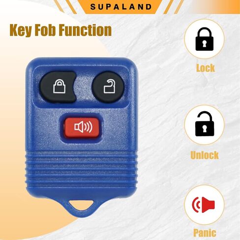 SUPALAND Key Fob يناسب Ford F150 F250 F350 Explorer Expedition 1998-2016 Ranger Escape Edge E150 Freestar/Lincoln Navigator Mazda بدون مفتاح للتحكم عن بعد استبدال CWTWB1U345 أزرق 3 أزرار in Kuwait