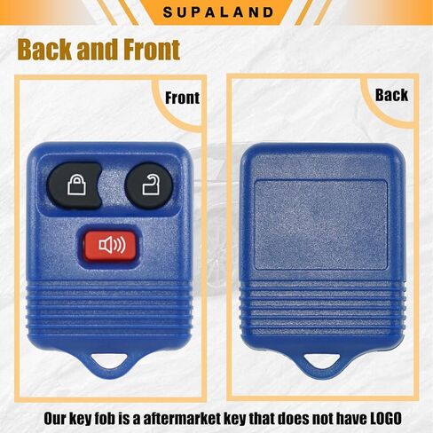 SUPALAND Key Fob يناسب Ford F150 F250 F350 Explorer Expedition 1998-2016 Ranger Escape Edge E150 Freestar/Lincoln Navigator Mazda بدون مفتاح للتحكم عن بعد استبدال CWTWB1U345 أزرق 3 أزرار in Kuwait