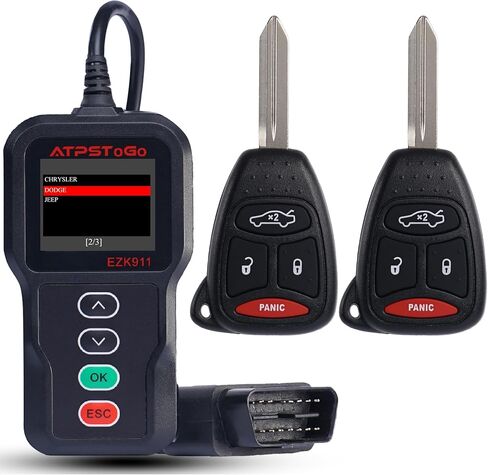 DIY Key Fob Replacement Kit Compatible with Chrysler 300 Jeep Grand Cherokee Commander Dodge Charger Durango 2005 2006 2007 2008 Uncut Keyless Remote Control Key FCC ID: KOBDT04A in Kuwait