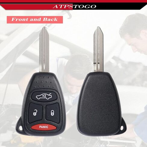 DIY Key Fob Replacement Kit Compatible with Chrysler 300 Jeep Grand Cherokee Commander Dodge Charger Durango 2005 2006 2007 2008 Uncut Keyless Remote Control Key FCC ID: KOBDT04A in Kuwait