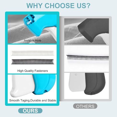 Handheld Stitch Tag Gun for Clothes, Quick Clothing Fixer Micro Tagging Gun, Sewing Gun Kit Includes 6 Needles, 2000 Black Fasteners & 2000 White Fasteners in Kuwait