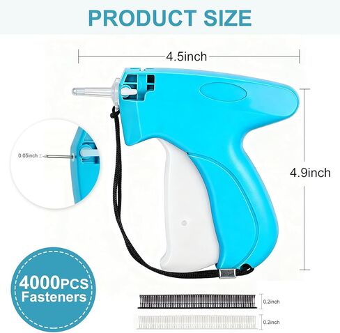Handheld Stitch Tag Gun for Clothes, Quick Clothing Fixer Micro Tagging Gun, Sewing Gun Kit Includes 6 Needles, 2000 Black Fasteners & 2000 White Fasteners in Kuwait