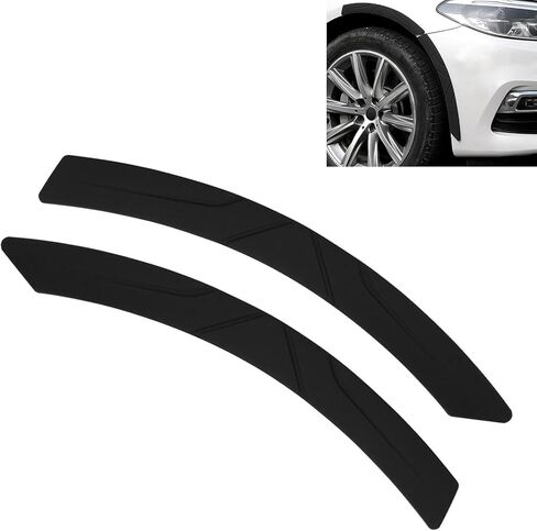 2 PCS Wheel Tire Eyebrow Strips, Silicone Auto Fender Flare Anti Collision Strips, Modified Wheel Well Trim Decal Protector, Universal Car Fender Potector for Auto Body Edge, Bumper (Black) in Kuwait
