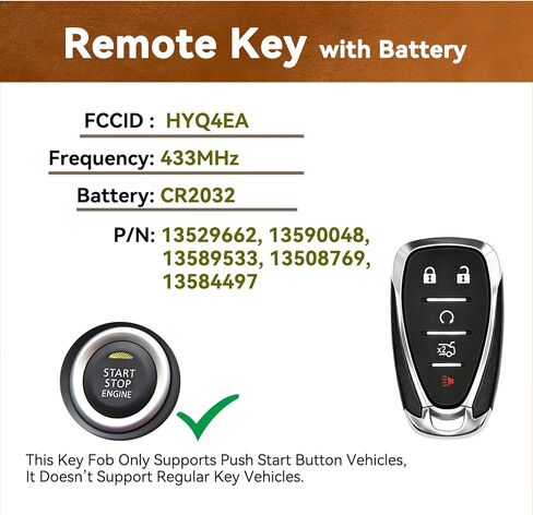 2PCS Smart Key Fob Replacement for Chevy Malibu 2016 2017 2018 2019 2020 2021 Camaro Cruze 2016-2019 Fit for Chevrolet Car Owner Replace or Spare Key 5-Button HYQ4EA 13529662 13590048 in Saudi Arabia