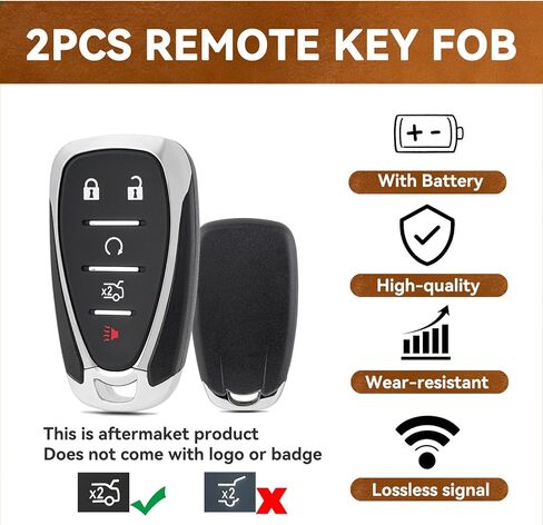 2PCS Smart Key Fob Replacement for Chevy Malibu 2016 2017 2018 2019 2020 2021 Camaro Cruze 2016-2019 Fit for Chevrolet Car Owner Replace or Spare Key 5-Button HYQ4EA 13529662 13590048 in Saudi Arabia