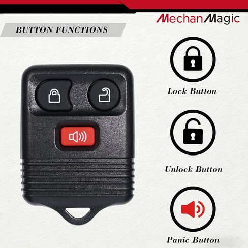 طقم استبدال مفتاح MechanMagic يناسب Ford F150 F250 F350 Explorer Expedition Excursion Ranger Lincoln 1998-2003 عن بعد مع مفتاح إشعال مرسل مستجيب غير مقطوع (رقاقة H72-PT 4C) in Kuwait