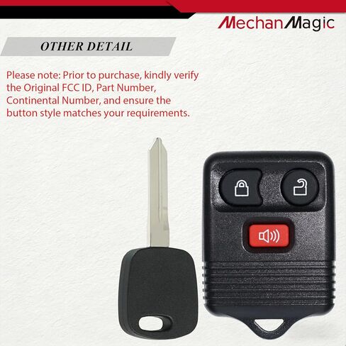 طقم استبدال مفتاح MechanMagic يناسب Ford F150 F250 F350 Explorer Expedition Excursion Ranger Lincoln 1998-2003 عن بعد مع مفتاح إشعال مرسل مستجيب غير مقطوع (رقاقة H72-PT 4C) in Kuwait