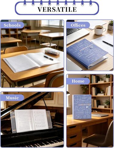 Binder with Plastic Sleeves Clear A4 Size Sheet Protectors 8.5 x 11 Presentation Folders Protector Folder Portfolio Binder Document Organizer for Certificate,Art in Saudi Arabia