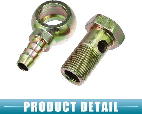 Banjo Bolt M18x1.5 12mm Banjo Bolt Hose Barb Fittings Brake Line Fitting Adapter with Copper Washers for Motorcycle Car (Set of 2) in Kuwait