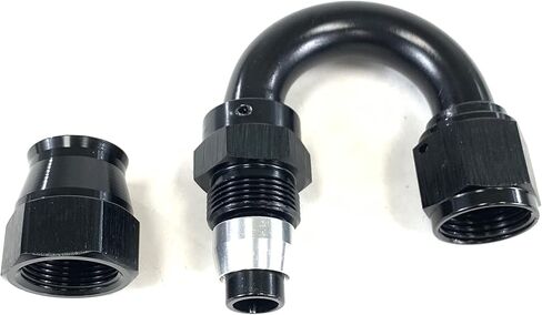 PTFE نوع خرطوم نهاية 10AN 180 درجة دوارة ختم الغاز / خط النفط المناسب محول أسود in Kuwait