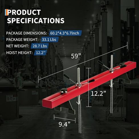 2 Ton Folding Hydraulic Engine Hoist with 59 in Load Leveler 4400 LBS Capacity Heavy Duty Cherry Picker 6 Swivel Wheels,Engine Support Bar 1100 LBS Capacity for Garage Workshop Warehouse Red in Kuwait