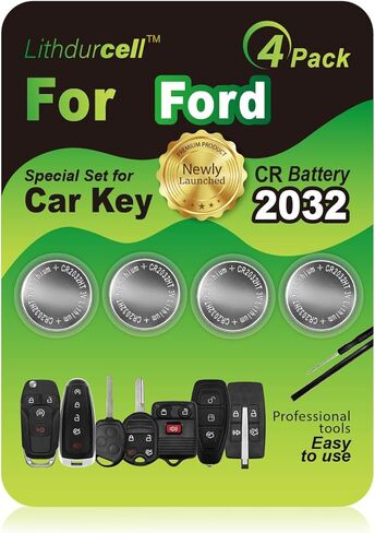 Key Fob Battery Replacement for Ford F150 Escape Focus Explorer Fusion Expedition Taurus Fiesta Flex Edge EcoSport Ranger (4-Pack), DIY with Pry Tools, CR2032 in Kuwait