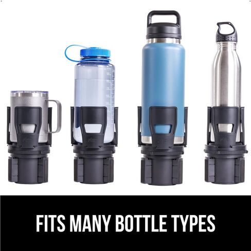 GORILLA GRIP Patent Pending Adjustable Car Cup Holder Expander, Keeps Water Bottle Secure, Expands to Fit 18 to 48 oz Large Bottles, Yeti, Owala, Stanley with Handle, Coffee Mug Insert for Cars, Black in Kuwait