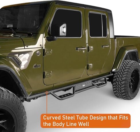 Hooke Road Gladiator 6.9" Drop Down Side Step Bars Running Boards for Jeep Gladiator JT 2020-2026 in Kuwait
