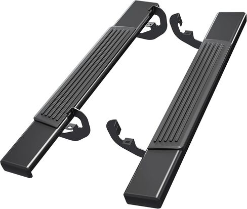 ALMULOO Side Steps Compatible with 2019-2025 GMC Sierra Chevy Silverado 1500 2500/3500 HD Regular/Standard Cab Models Running Boards Step Bars Aluminium Steel PP, Powder Coated Black in Kuwait