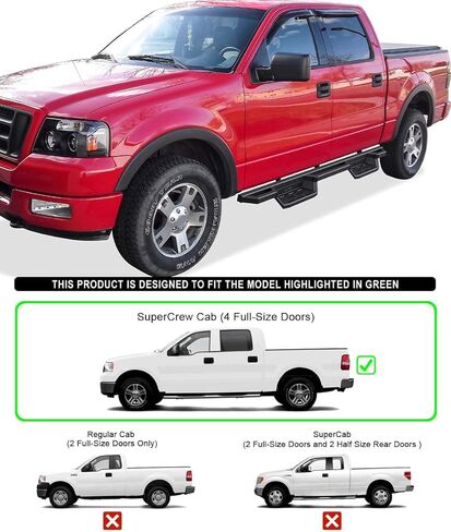 APS Stainless Steel Pocket Steps Running Boards Side Bars Compatible with Ford F150 2004-2008 SuperCrew Cab in Kuwait