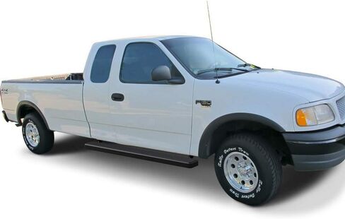 لوحات تشغيل Tuxtreme مقاس 5 بوصات باللون الأسود متوافقة مع Ford F150 1999-2003 Super Cab 4 أبواب (تشمل 04 Heritage) وF250LD 1999-2003 3 أبواب خفيفة التحمل فقط من الفولاذ المقاوم للصدأ (قضبان Nerf الجانبية) in Kuwait