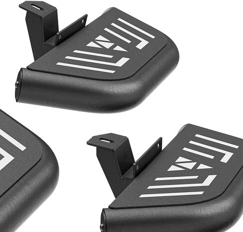 لخطوات JK الجانبية للوحات الجري الصغيرة المتوافقة مع 2007-2018 Jeep Wrangler JK JKU Unlimited 4 أبواب، قضبان Nerf مثبتة بمسامير، لوحات خطوات فولاذية شديدة التحمل (4 قطع، أسود) in Kuwait