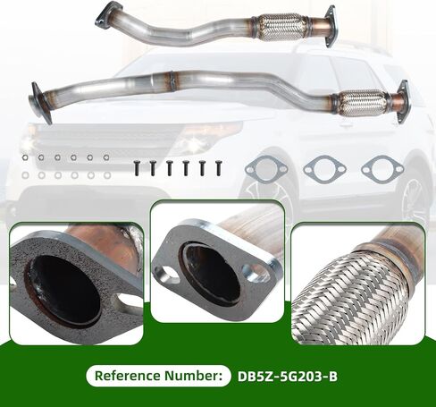 DB5Z-5G203-B Stainless Steel Exhaust Pipe compatible with 2013-2019 Ford Explorer Sport 3.5L, Exhaust Flex Pipe fit for 2013-2019 Ford Explorer 3.5L in Saudi Arabia