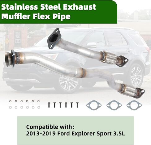DB5Z-5G203-B Stainless Steel Exhaust Pipe compatible with 2013-2019 Ford Explorer Sport 3.5L, Exhaust Flex Pipe fit for 2013-2019 Ford Explorer 3.5L in Saudi Arabia