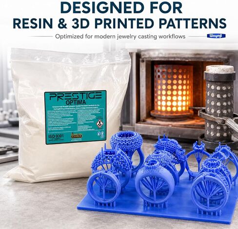 Prestige Optima Investment Powder for Jewelry Casting, Gypsum Bonded Investment for Resin, Wax & 3D Printed Patterns, Ultra Smooth Surface, High Temp Resistant, 5 lb in Kuwait