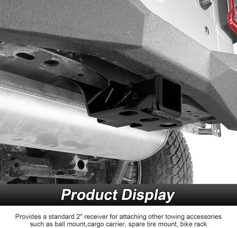 وصلة مقطورة خلفية للمستقبل مقاس 2 بوصة من الفولاذ عالي التحمل متوافق مع Jeep Wrangler JL/JLU 2018-2026 (تشمل محرك ديزل 20-24؛ 21-24 4xe، وليس لنماذج JK) in Kuwait