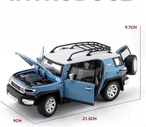 1 24 for Toyota FJ Cruiser Alloy Car Model Diecast Toy Metal Off-Road Vehicles Sound and Light Car Model Gift Simulation Vehicle Playset(Blue) in Kuwait