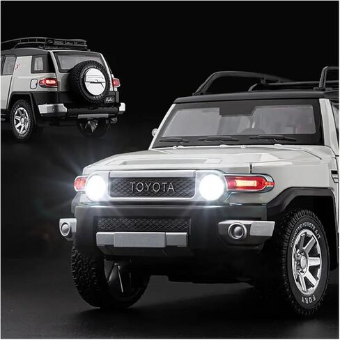 1 24 for Toyota FJ Cruiser Alloy Car Model Diecast Toy Metal Off-Road Vehicles Sound and Light Car Model Gift Simulation Vehicle Playset(Blue) in Kuwait