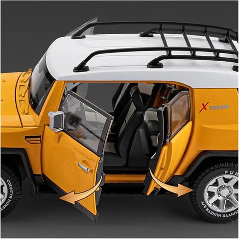 1 24 for Toyota FJ Cruiser Alloy Car Model Diecast Toy Metal Off-Road Vehicles Sound and Light Car Model Gift Simulation Vehicle Playset(Blue) in Kuwait